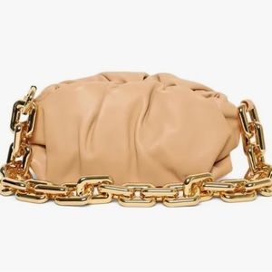 Bottega Chain Pouch Teen Almond/Gold